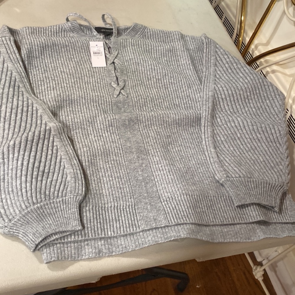 On sale!! Beautiful brand new AnnTaylor gray soft and cozy sweater in a large